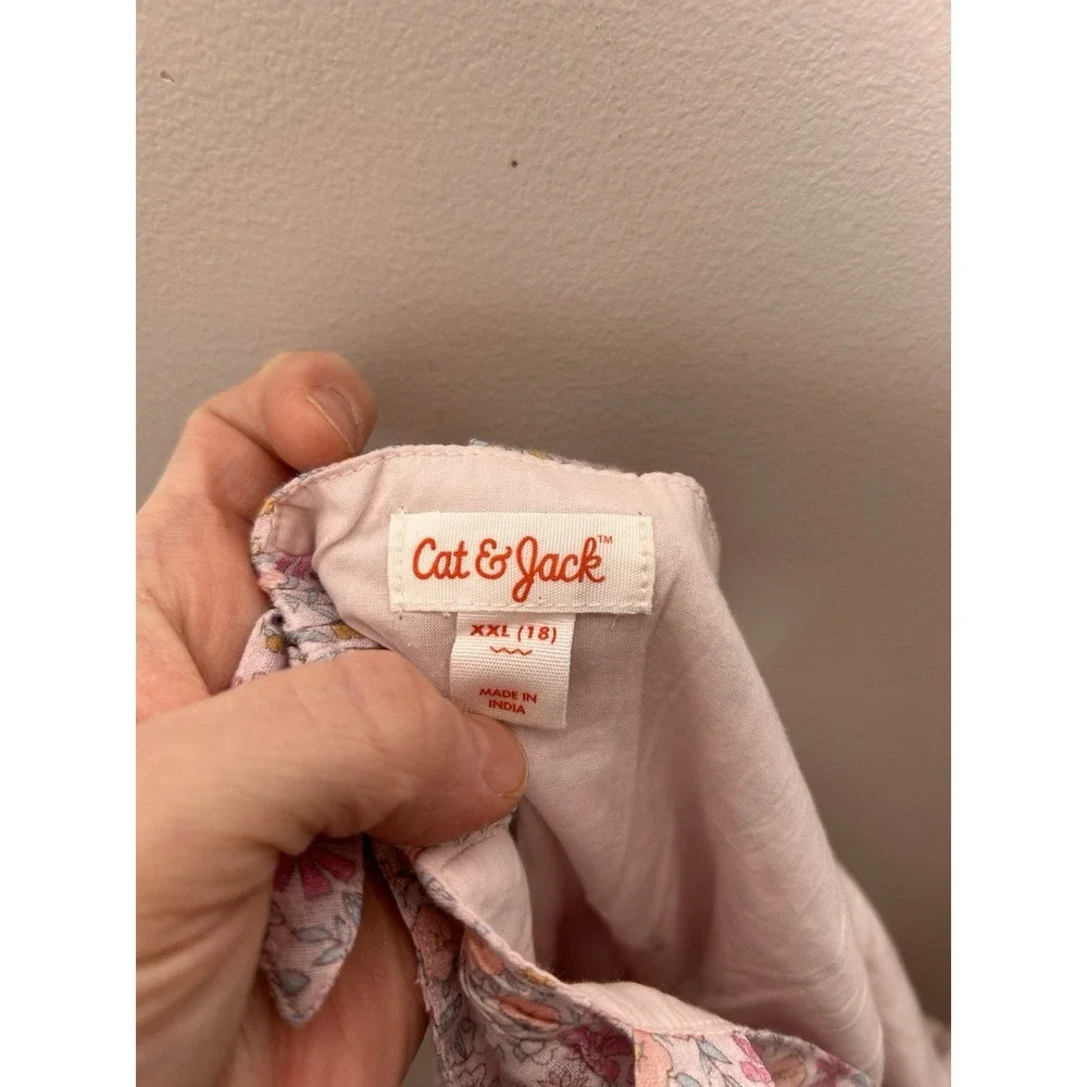 Cat & Jack Girls' Floral Tie-Back Sleeveless  Multicolored Dress Size XXL 18 NEW - Picture 8 of 8